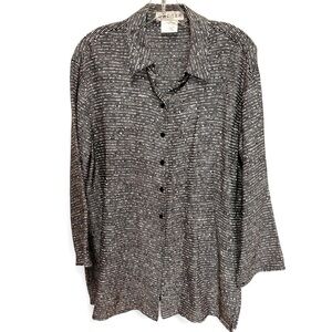 Vtg Jaeger shirt/jacket button down with vented sides and square hem size 8